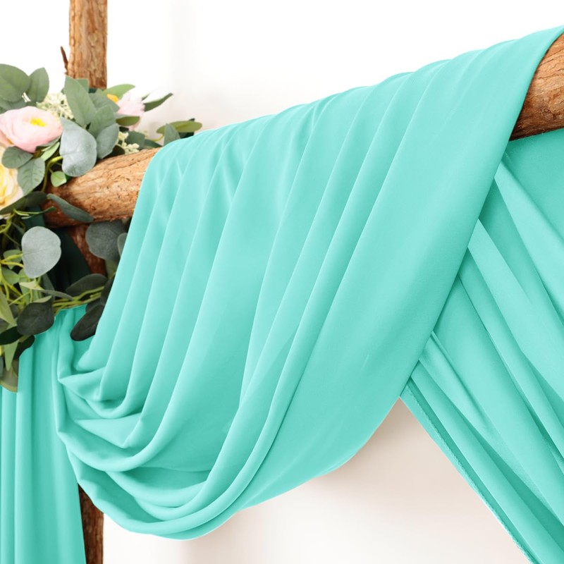 LINXTAR Wedding Arch Draping Fabric 30'' x 18FT Sheer Chiffon