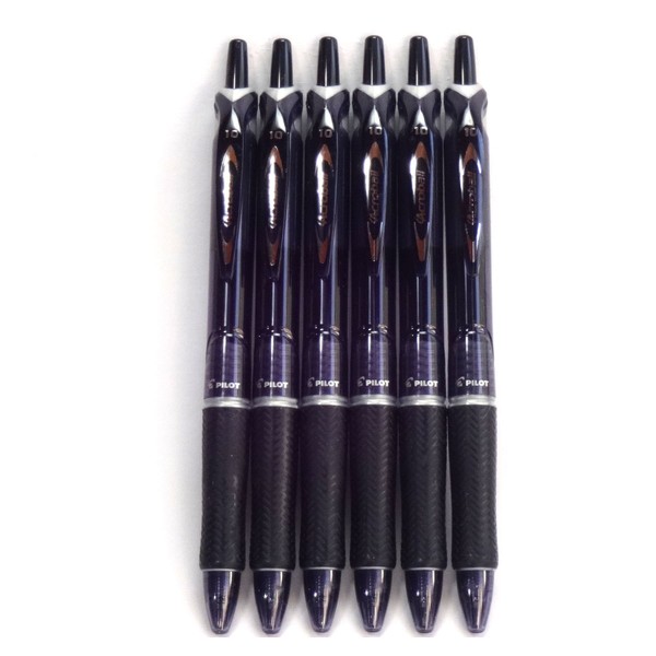Pilot Acroball Knock Ballpoint Pen, 1.0mm, Black(BAB-15M-BB), 6 pens per Pack (Japan Import) [Komainu-Dou Original Package]