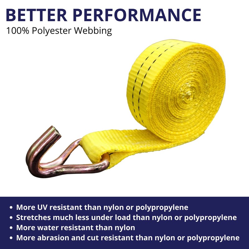 8 Pack 1.5" x15' Ratchet Strap 4400LB