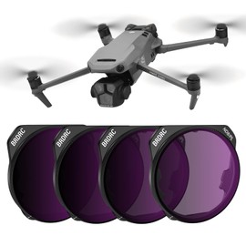 BRDRC ND Filter Sets for DJI Mavic 3 Pro,4-Pack ND8PL ND16PL ND32PL ND64PL Filters Accessories (Aluminum Alloy Frame)