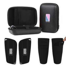 brooman Soccer Shin Guards for Kids, Youth, and Adults - Optimized Insert Pocket for Enhanced Protection in Soccer Games (M,Black)