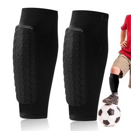 2026 New Shin Guards Pads Socks, Shin Pads for Youth Adult Ski Shin Guards Calf Compression Sleeve with Honeycomb Pads Lightweight Calf Protective Gear for Boys Girls Men(L)