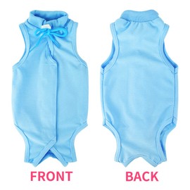 Cat Surgery Recovery Suit for Abdominal Wounds or Skin Diseases, Cat Medical Surgical Clothes Onesies After Surgery E-Collar Alternative Kitten Post-Operative Recovery Vest Shirt(M,Blue)