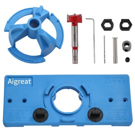 Jig for Concealed Hinges, Door Drill Hole Jig, Drilling Jig, 35 mm, Hinge, Hole Saw, Drilling Jig, Hole Opener, Door Cabinets (blue)