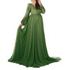 Maternity Gowns for Photoshoot Long Bishop Sleeves Baby Shower Dress