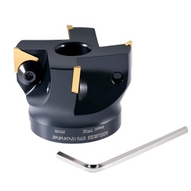 Accusize Industrial Tools 2-1/2 inch Indexable Face Milling Cutter 90 Degree, Positive Rake with 4 Pc Carbide Inserts Tpg322, 2508-0016