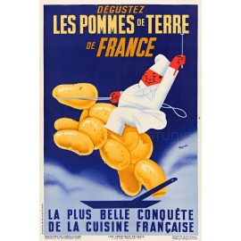 French Pommes de Terre 1935 Food Potatoes Advertising Giclee Canvas Print 12x18