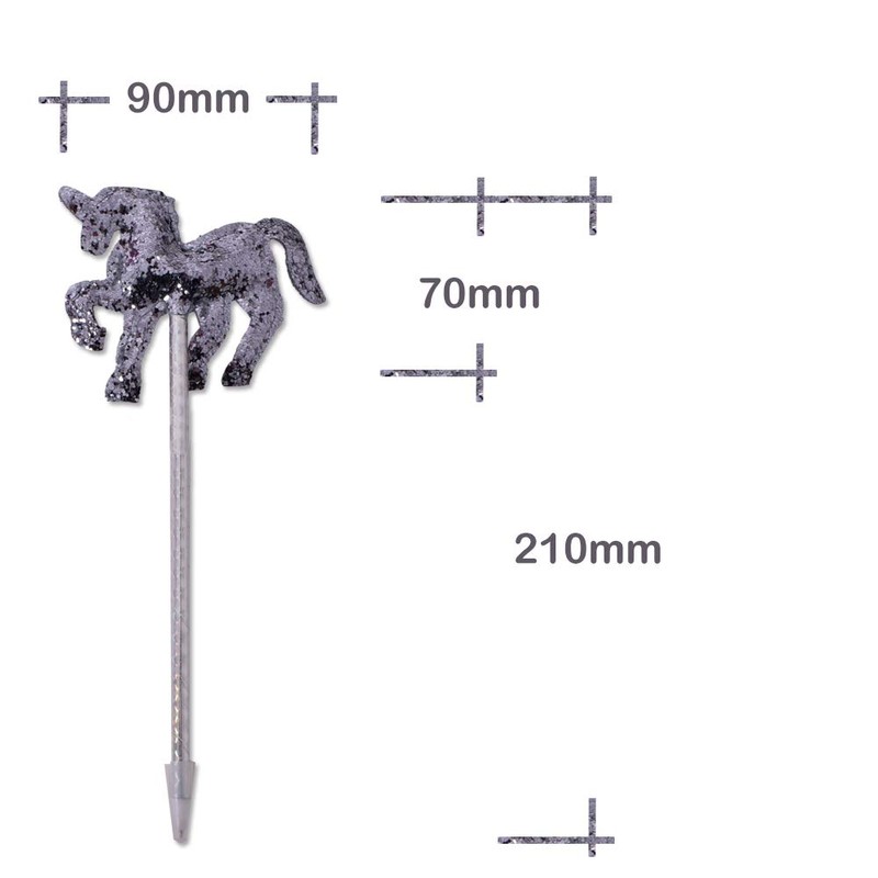 TE-Trend Pack of 6 Unicorn Pens Ballpoint Pens Unicorn Topper