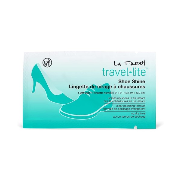LA Fresh Travel Lite Pre-Moistened Shoe Shine Wipes Pack of