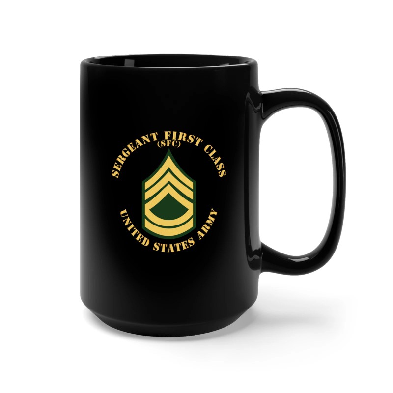MIP Black Mug 15oz - Army - Sergeant First Class