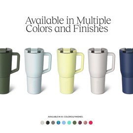 BrüMate Müv - Taza de 1 l, taza de café aislada 100 % a prueba de fugas, con asa y tapa, de acero inoxidable, para viaje, de doble pared, color beige (Dune)