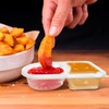 Lanasz 50 Pcs Condiment Container with Lid, Disposable Double Compartment