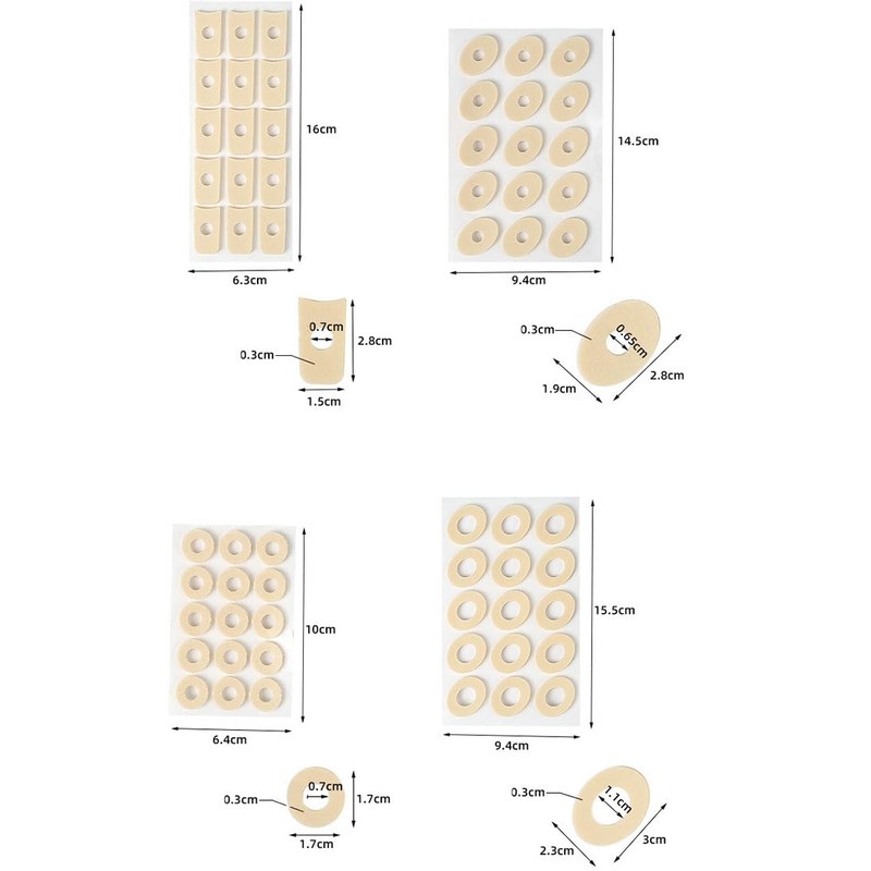 Natiform 75 Pcs Protective Toe Quill Eye Circle Anti-Friction Pad