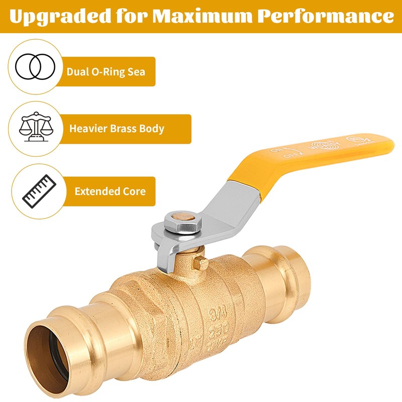 Ultra-Durable Upgraded 3/4" Pro Press Ball Valve – Lead-Free Pro