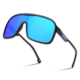 FEISEDY Fashion Polarized Sunglasses Oversized One Piece Reflective Lens Sports Sun Glasses B0122