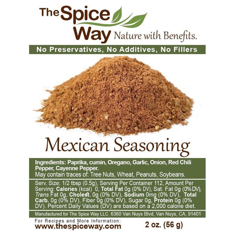 The Spice Way - Mexican Seasoning Spice Blend. No Salt,