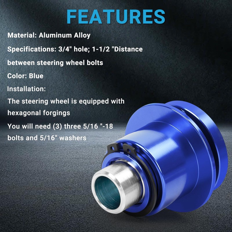 Steering Wheel Quick Release Kit, Universal 360 Degree 3 Holes
