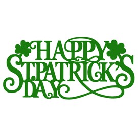 RESACO Metal St. Patrick's Day Sign Happy St Patricks Day Decorations for Home Front Door Bathroom Shamrock Decoration Saint Patrick Day Decor (Black)