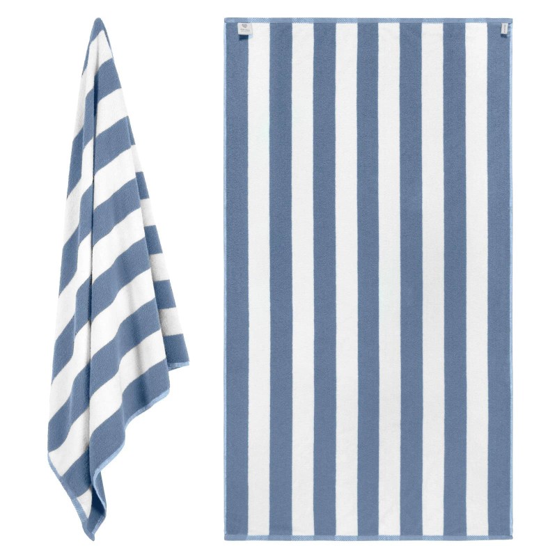 White Classic Beach Towels Oversized Cabana Stripe Cotton Bath Towel