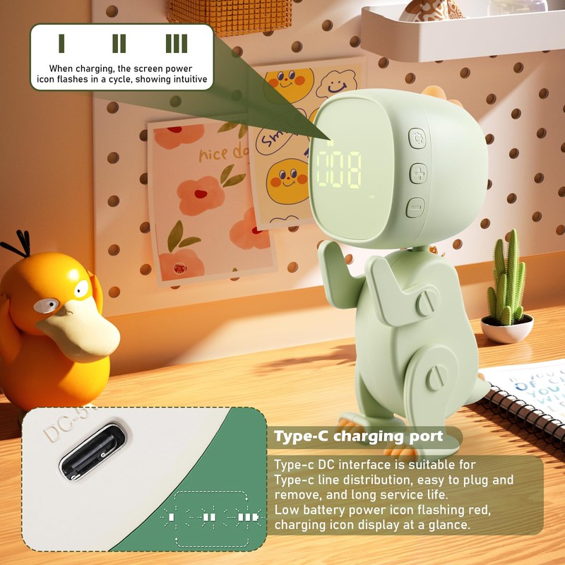 BORDEAG Digitaler Wecker Kinder, Dinosaurier Kinderwecker Jungen Mädchen, Wecker mit