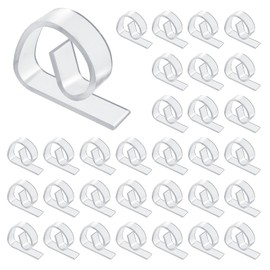 Bremorou 32 Pcs Transparent Clear Tablecloth Clips Plastic Table Cloth Holder Clips Windproof Table Cover Holder Clamps for Christmas Home Wedding Party Indoor Outdoor Picnic Tables