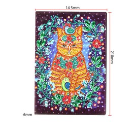 DCIDBEI Diamond Painting Notebooks A5 Blank Cat Writing Journal Notebook with DIY 5D Diamond Painting Art Sketch Book Leather Cover Daily Sketchbook Diary Kids Birthday Gifts 50 Sheets 120 Pages