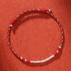 zhuzi Glücks Armband Bambus Partner Kettenarmband für Damen Mädchen, Gute Reise Talisman Wunsch Sicherheit Wohlstand Guard Ihre Liebe Geschenk