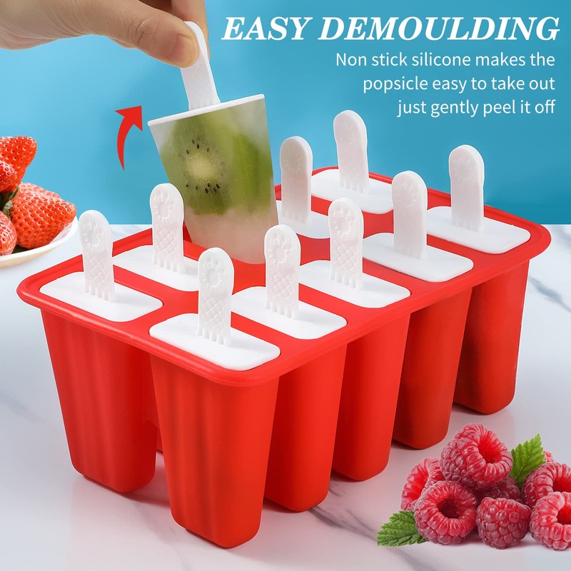 Popsicle Molds,Silicone Ice Pop Molds,BPA Free Popsicle Mold Reusable Easy
