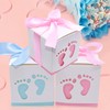HADEEONG 50pcs Baby Shower Party Favor Boxes, Footprint Design Candy