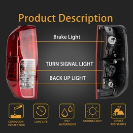 Tail Light Assembly Compatible With 2005-2021 Nissan Frontier, Suzuki Equator Left Driver Side Rear Brake Lamps With Bulb Inside and wiring harness Replace# 26550-EA825 26555-EA825