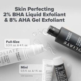 Paula's Choice-SKIN PERFECTING 8% AHA Gel Exfoliant & 2% BHA Liquid Duo-Facial Exfoliants for Blackheads Enlarged Pores Wrinkles and Fine Lines Face Exfoliators w/Glycolic Acid Salicylic Acid