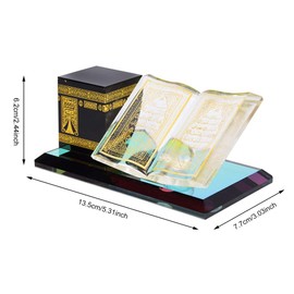 Muslim Crystal Gilded Kaaba Quran Model Kits Islamic Building Crystal Mosque Architecture Model Collectible Figurines Souvenirs Vehicle Decor for Home Table Decor