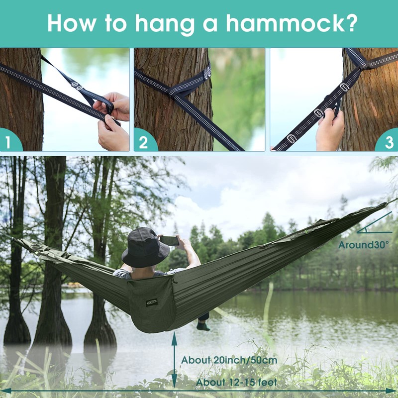 G4Free Large Camping Hammock with Mosquito Net 2 Person Pop-up