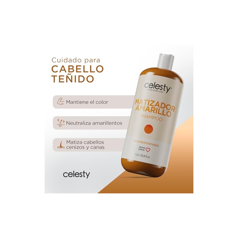 CELESTY | Shampoo Matizador - Variedad Amarillo Azul Morado Negro