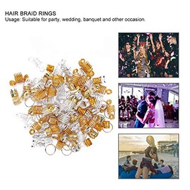Puños de Trenzado para el Cabello, 160 piezas Joyas para el Cabello Trenzado Anillos de joyería para el cabello Decoraciones para el cabello Anillos de patrón hueco Clips para trenzas Accesorios