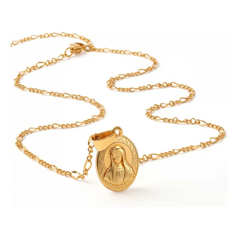 Sinyi - Collar Con Medalla De Virgen De Guadalupe Chapa