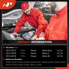 A-Premium Air Conditioner AC Compressor with Clutch Compatible with Nissan Altima 2.5L 2013-2018, VCS141C Style, 6 Grooves