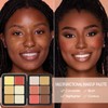 LSxia 12 Colors Cream [Blush+Contour+Concealer+Highlighter] Makeup Palette for Cheeks -