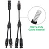 UMLIFE 2 Pair Solar Connectors Y Branch Parallel PV Adapter