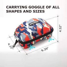 XCMAN Ski Goggle Case, Rigid EVA Hard Snow Goggle Case with Buckle Hook and Air Vent
