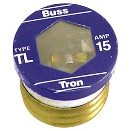 Bussmann TL-15PK4 15 Amp Time Delay, Loaded Link Edison Base Plug Fuse, 125V UL Listed, by Bussmann