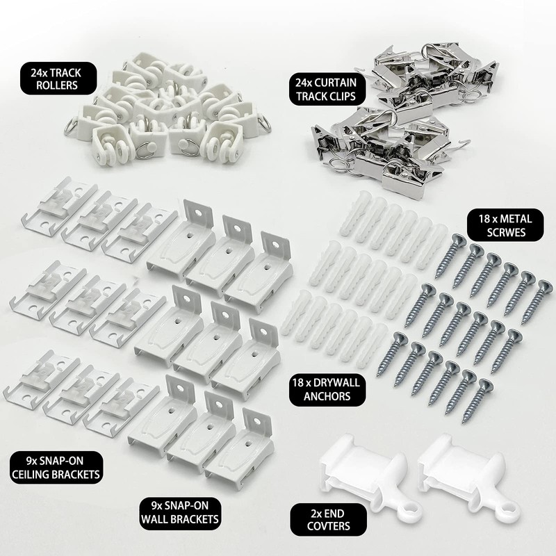 Curtain Track Accessories for Flexible Curtain Track, Bendable Curtain Track