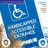 Handicapped Accessible Entrance with Left Arrow Sign, 10x14 Inches, Rust