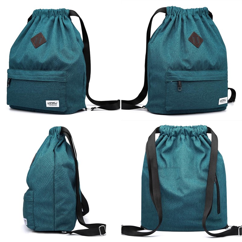 Kaukko canvas drawstring gym bag with inner compartment, school sports