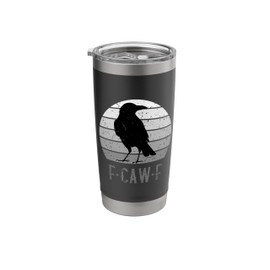 F-Caw-F Black Crow Black Bird Retro Moon Vintage F-Caw-F Stainless Steel Insulated Tumbler