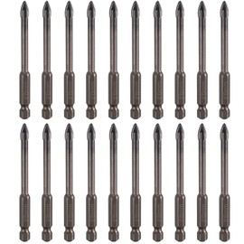 HARFINGTON 20pcs Titanium Masonry Drill Bit, 6mm Concrete Drill Bits Ceramic Tile Drill Bit with 1/4" Hex Shank 74mm Length for Ceramic Tile Marble Mirror Glass Concrete Brick Plastic Wood