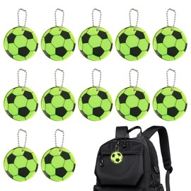 12 Stück Reflektor Anhänger Fussball, Sicherheits Reflektor Anhänger, Reflektierender Fußballanhänger, Anhänger Schulranzen für Jungen Mädchen Schulranzen Jacke Running Rucksack, Schlüssel, Haustiere