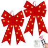 2 Pack 24'' x 14'' Large Prelit Christmas Bows with