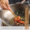 YOSUKATA Reusable Natural Wooden Long Cooking Chopsticks Set of 3