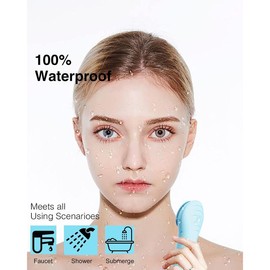 NågraCoola Electric Facial Cleansing Brush - Waterproof and Rechargeable, Exfoliates, Cleanses and Massages Skin - Light Blue - Color: Mint